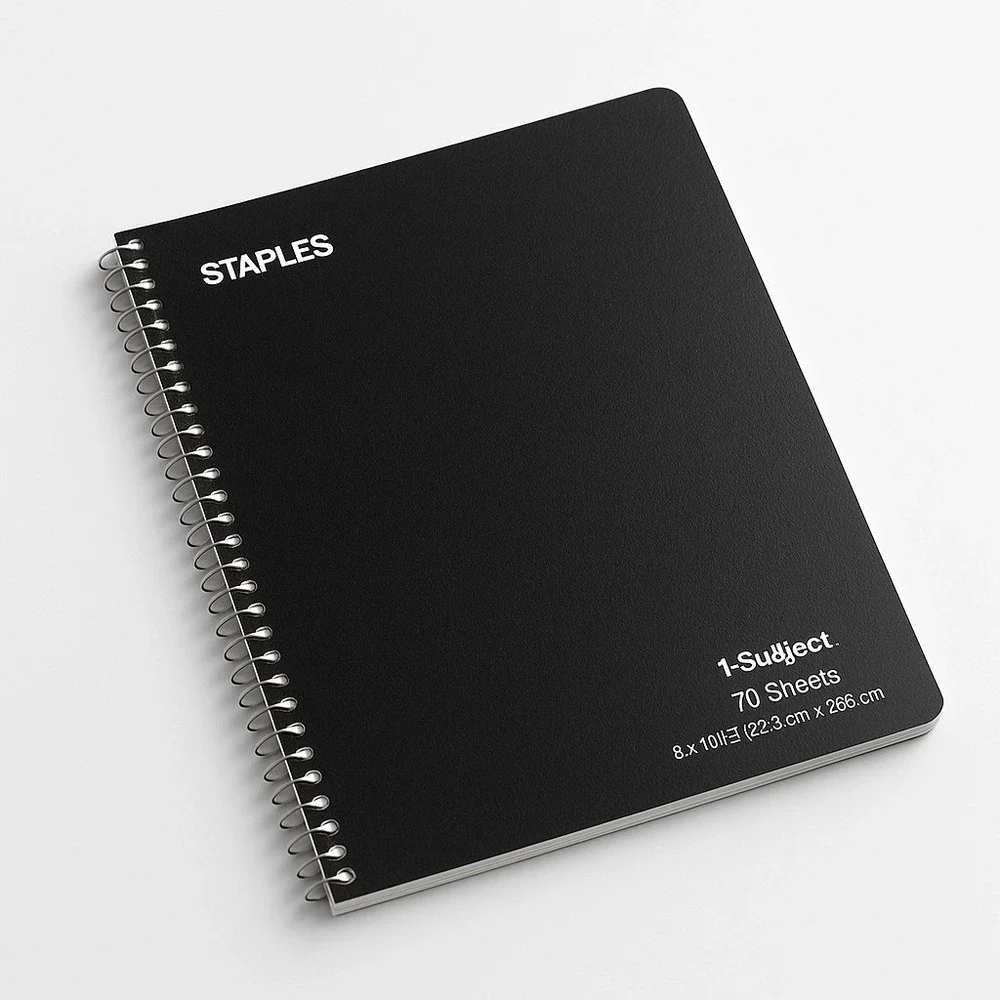 2x‎ Staples 1-Subject Notebook Graph Ruled 70 Sheets Black